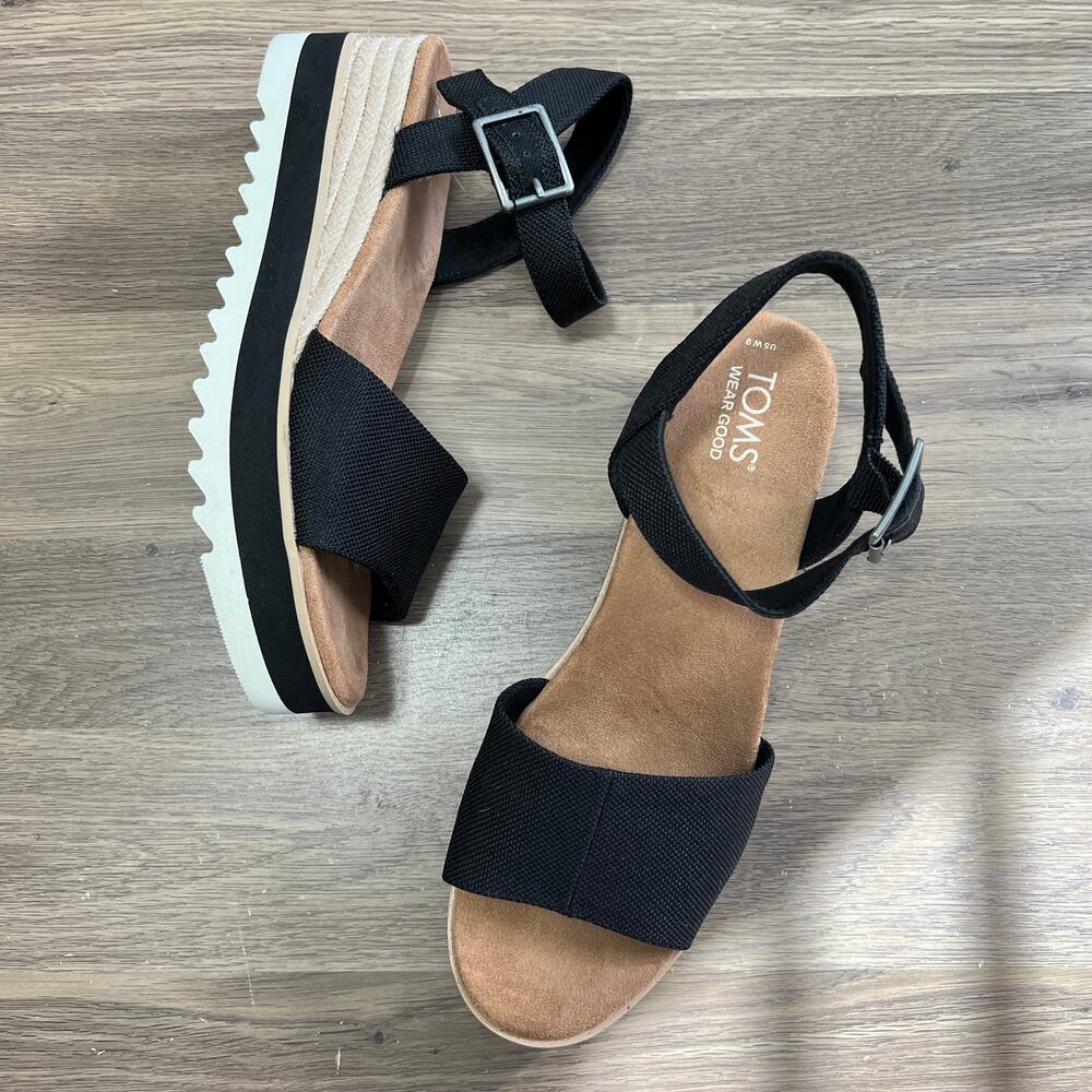 Toms Women's Diana Platform Wedge Espadrille Sandal SZ 9
